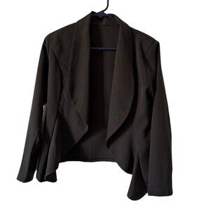Drape Open Front Blazer Jacket Black Size Small